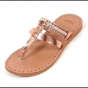 UGG Audra Sandal in Rose Gold Leather / Size 11
